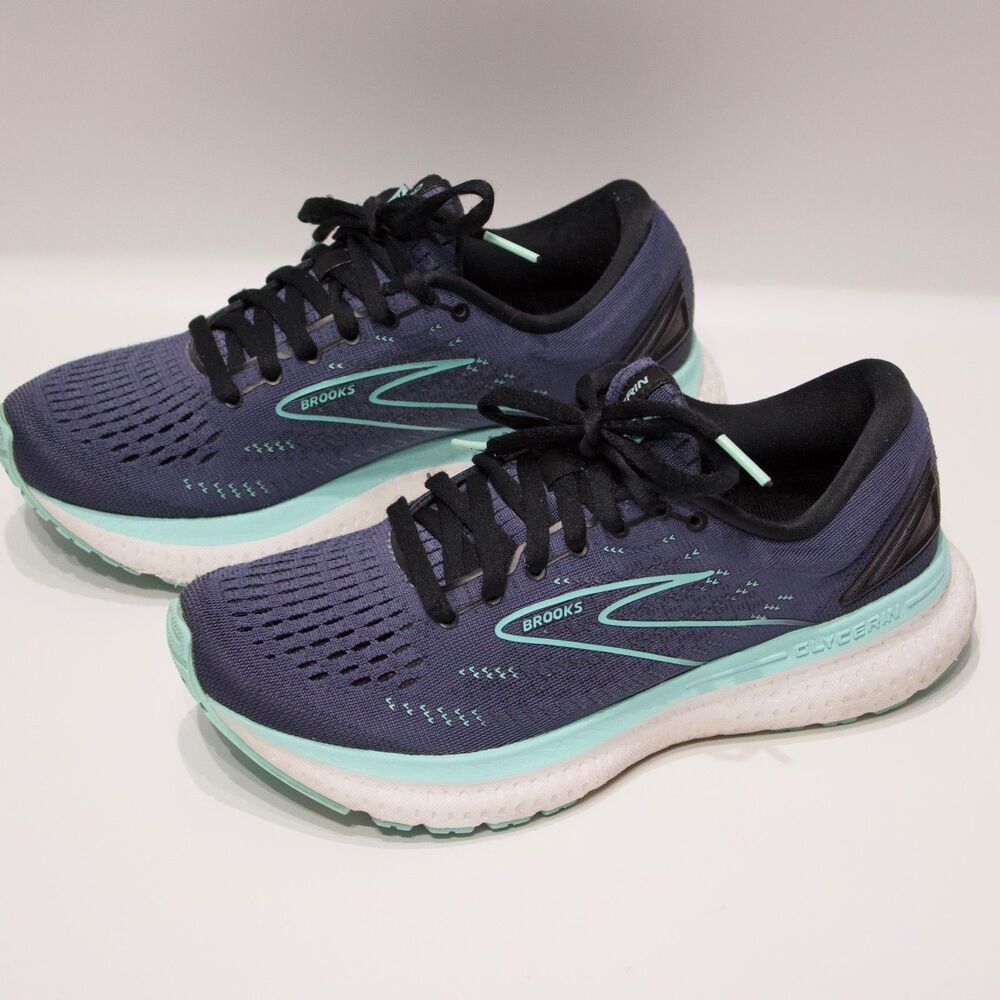 Brooks Glycerin 19 Dark Blue & Teal Women Size 6B - Light Wear